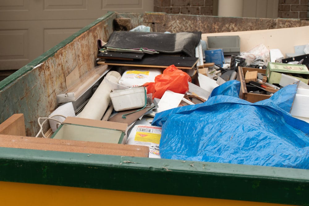 Junk Bin full of debris in Edmonton