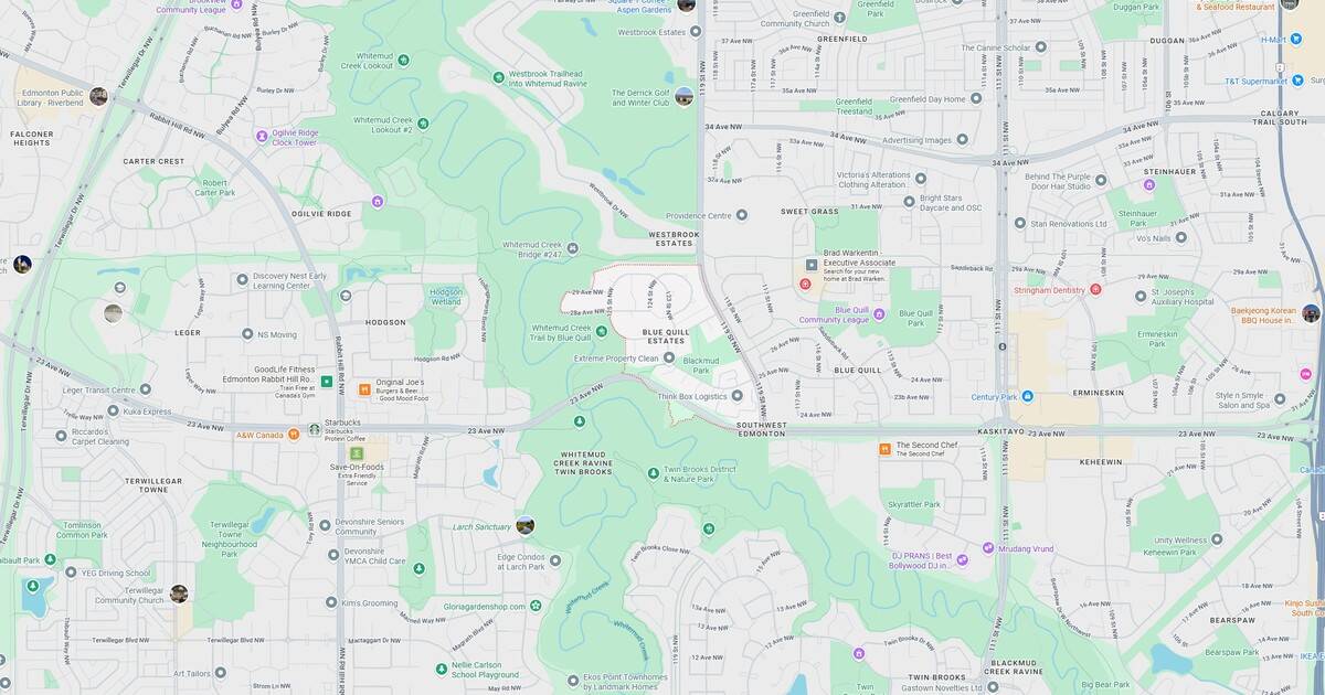 Family-friendly park with walking trails, sports fields, and playgrounds in northwest Edmonton. Ideal for outdoor activities, picnics, and community events.