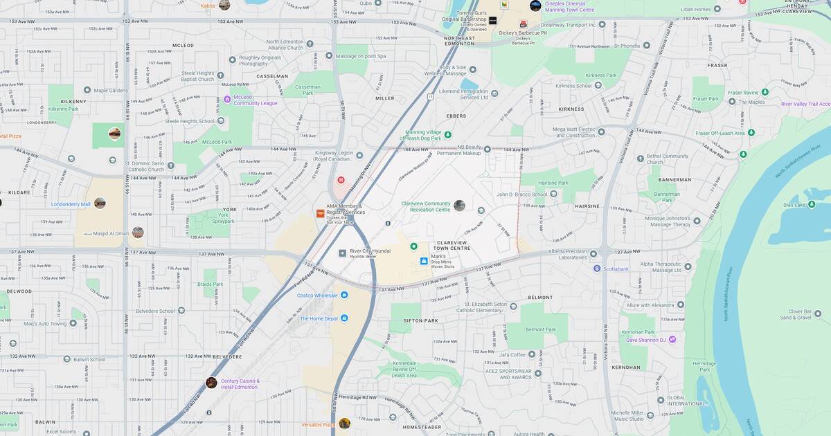 Detailed city map highlighting transit routes, parks, and neighborhoods in downtown area.