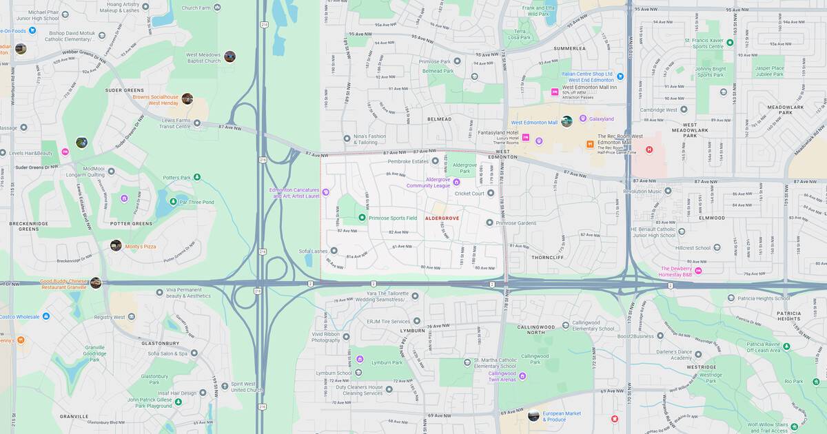 Detailed map of a city showing parks, roads, highways, and landmarks for navigation and urban planning.